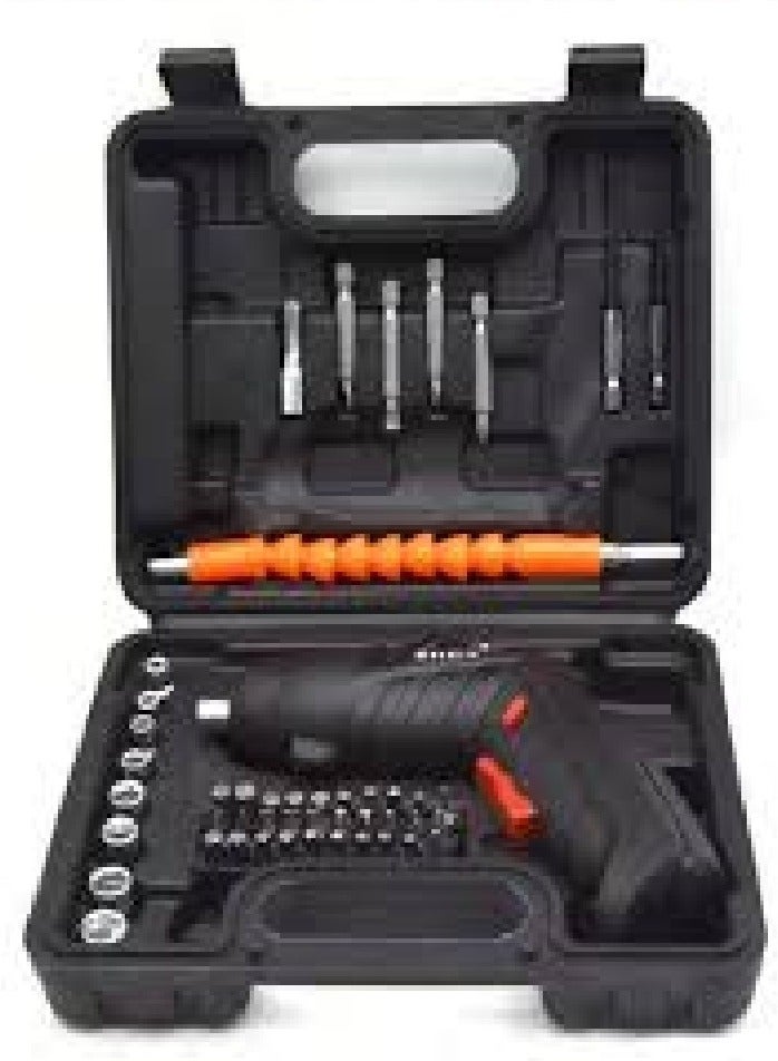 Cordless Electric Drill - Rechargeable Cordless Electric Screwdriver with 47-Piece Accessories - Rotary Tools with Multi-Purpose Electric Drill Driver for Home Use, LED Light, and Carrying Case - Ideal for DIY, Home Repair, and Woodworking Projects - Image 2