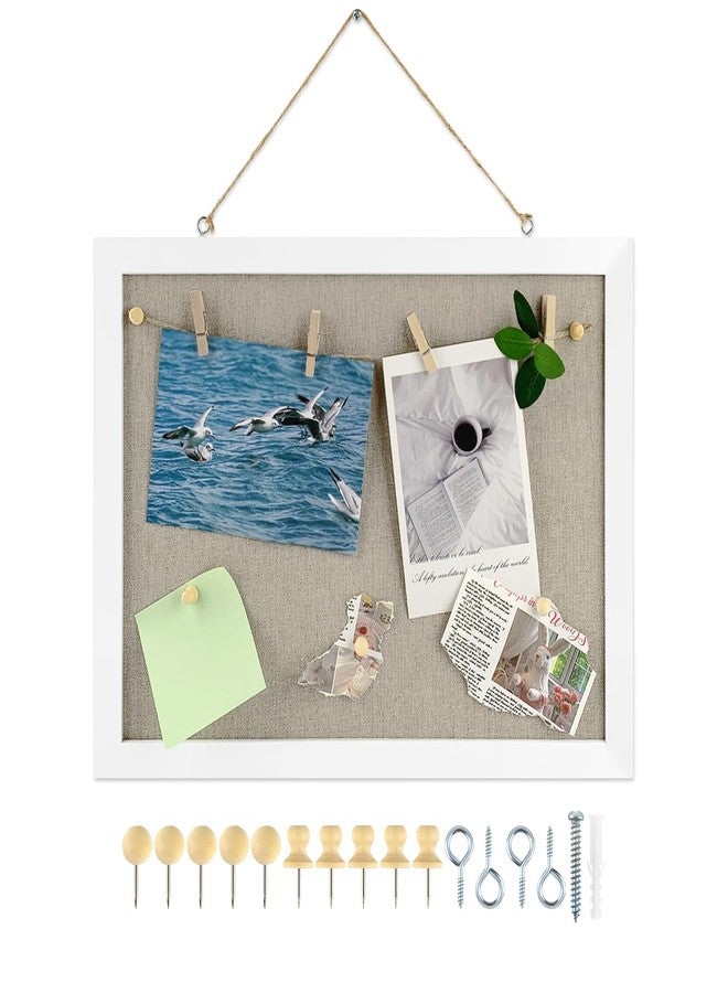 GDMINLO Cork Bulletin Board, with Linen 1-Pack Double-Sided, 16''X 12''Picture Display Vision Board Kit Corkboards for Wall School Office Decorative Hanging 10 Pushpins - Image 1