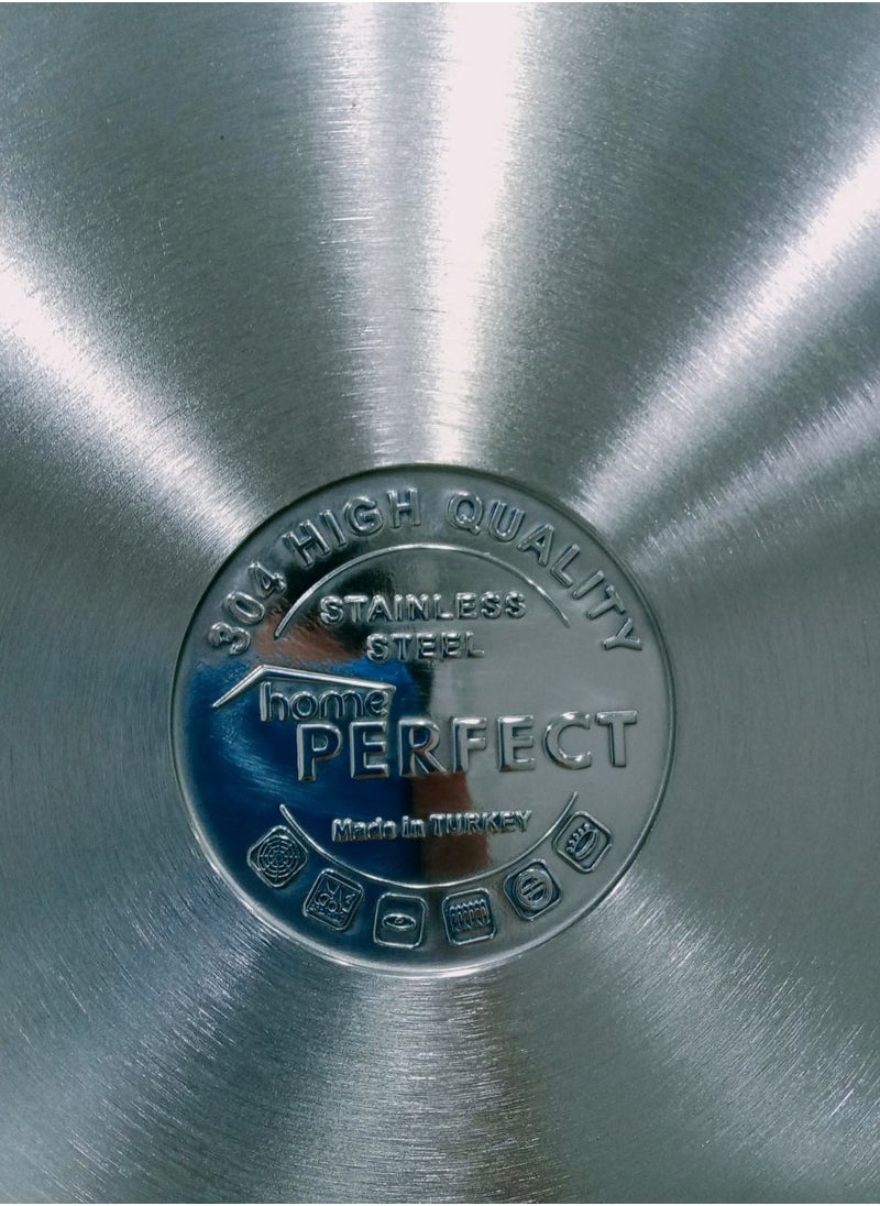 Perfect - Turkish stainless steel frying pan, Perfect brand, made of the best and highest quality materials, very high and heavy, size 28 cm - Image 1