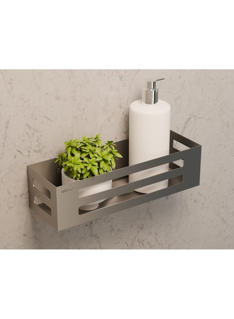 اوكسينوكس رف شامبو من الاستانلس ستيل اللون فضى مط من النوع  S304 للشامبو متعدد الاغراض 30 سم - Image 1