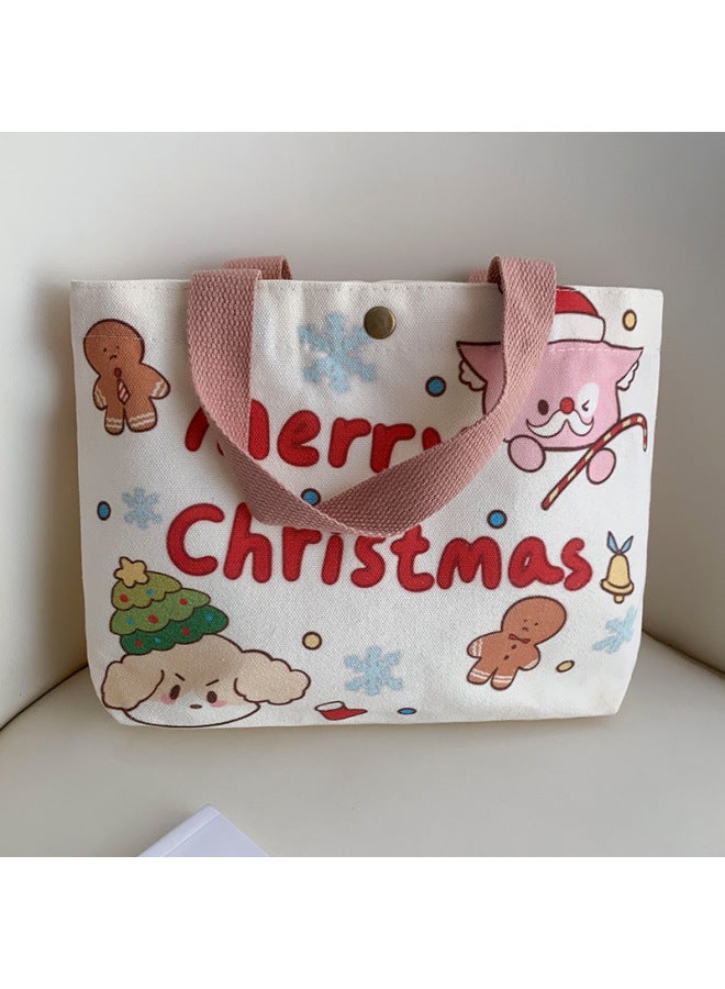 Canvas Bag Women's 2024 Hand Bag College Students Work Lunch Box Bag Mini Handbag A Generation Of Hair-Color:Blink Bear  - Image 5