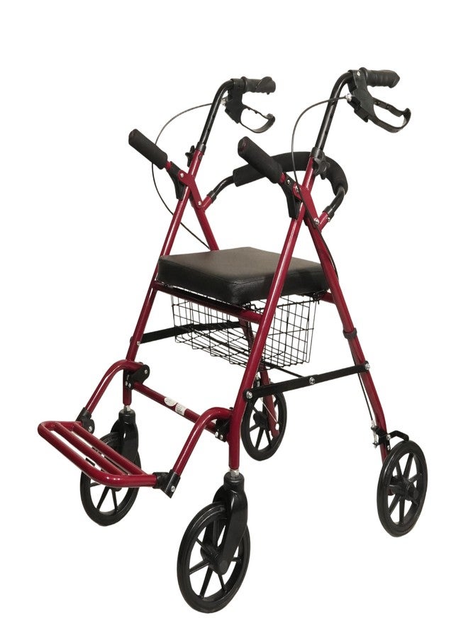 Entros Premium Aluminum Lightweight Foldable Height Adjustable Rollator Walker With Seat and Wheel | CE & ISO Certified | Ideal for Senior Citizen, Old People & Handicap | SC5001. - Image 1