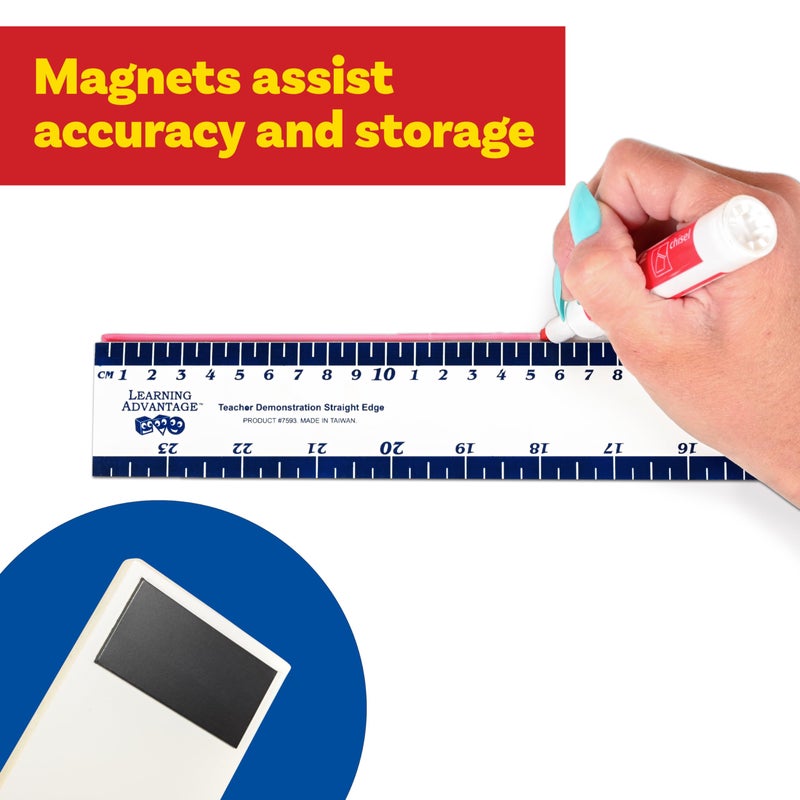 LEARNING ADVANTAGE Magnetic Dry Erase Straight Edge - 24â€ - Jumbo Teaching Ruler - Measurement Tool for Whiteboards and Chalkboards - Image 5
