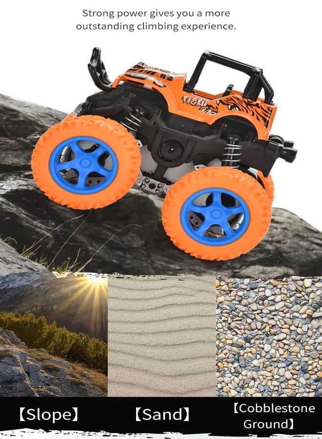 Goyal's 4WD Monster Truck Toy for Kids Friction Powered 4x4 360° Stunt All-Terrain Spin Action Push & Go Off-Road Vehicles Cars Vibrant Colour for Boy Girl (Set of 4 Pcs) - Image 5