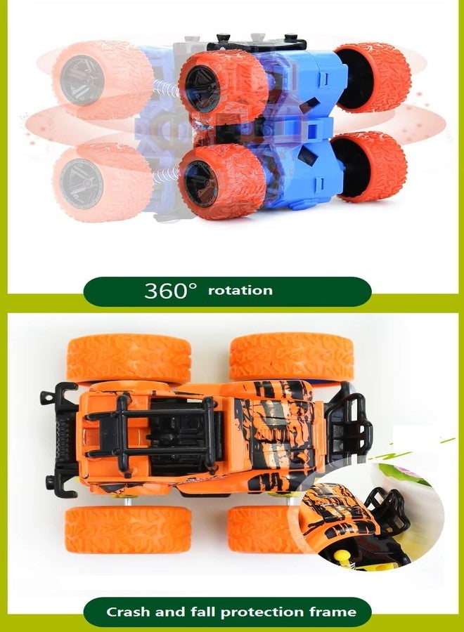 Goyal's 4WD Monster Truck Toy for Kids Friction Powered 4x4 360° Stunt All-Terrain Spin Action Push & Go Off-Road Vehicles Cars Vibrant Colour for Boy Girl (Set of 4 Pcs) - Image 4