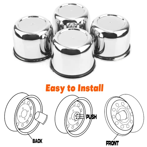 GTownWorks 4Pcs 3.03inch Wheel Center Caps for Weld Racing Hub Wheels Rims Chrome Hub Covers (Diameter 3.03 in, Height 2.36 in) - Image 5