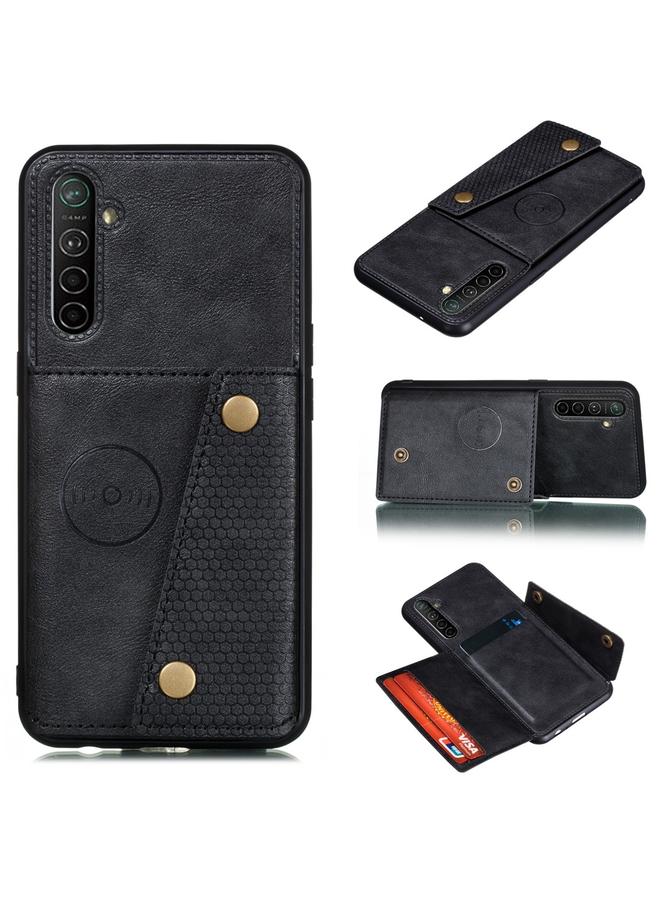 اس-توب جراب لهاتف OPPO Realme XT جراب واقٍ مغناطيسي مقاوم للصدمات من مادة البولي يوريثان الحراري + مادة TPU مع فتحات للبطاقات - Image 1