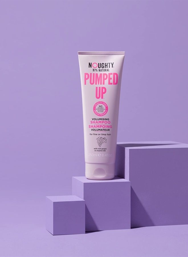 NOUGHTY 97% Natural Pumped Up Volumising Shampoo to Gently Cleanse and Volumise Fine or Limp Hair with Red Grape and Vitamin B5, Sulphate Free Vegan Haircare 250ml - Image 2
