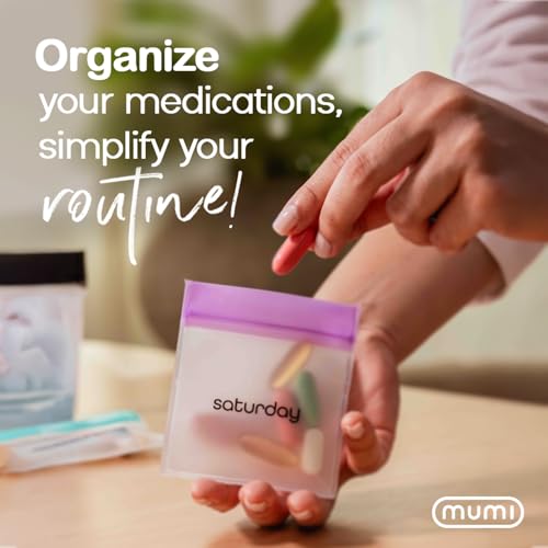 MUMI Pill Pouch Set, 7 Mini Zipper Pouches for Pills, Small Pill Bags, Reusable Pill Pouches for Medicine Travel, Pocket Pill Organizer, Purse Accessories, Vitamin Organizer - Image 4