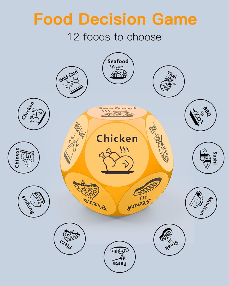 Dumsud Valentines Day Gifts for Her Him, Date Night Dice for Ideas Food Decision Dice Games for Men Women Wife Husband Boyfriend Girlfriend Couples, Funny Gift Dating Food Choice for Birthday Anniversary - Image 4