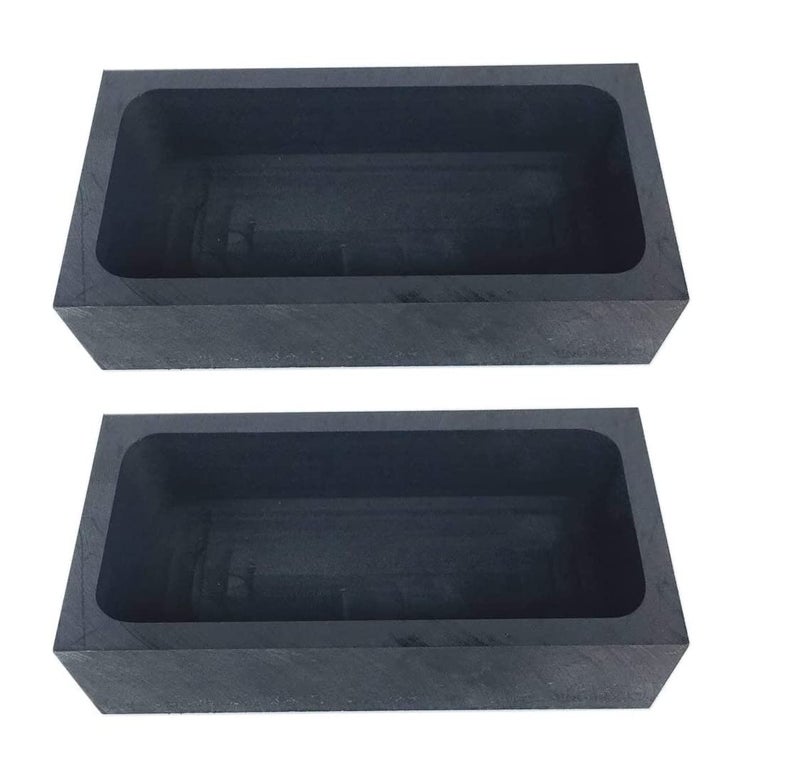 OTOOLWORLD Gold Silver Graphite Ingot Mold Mould Crucible for Melting Casting Refining 2pcs 1kg