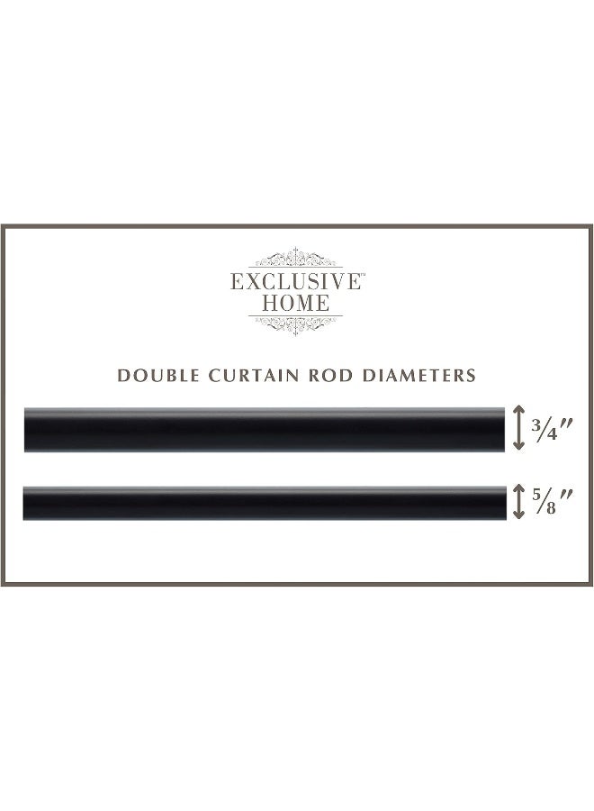 EXCLUSIVE HOME Fetter Wrap Around Double Curtain Rod, Matte Black, 52"-72" - Image 5