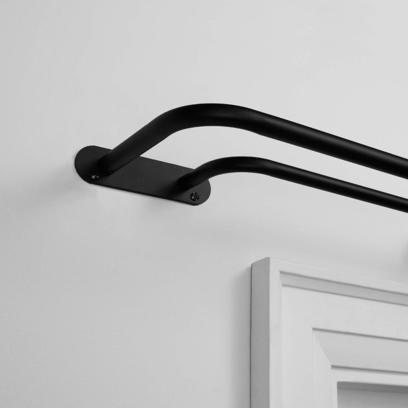 EXCLUSIVE HOME Fetter Wrap Around Double Curtain Rod, Matte Black, 52"-72" - Image 2