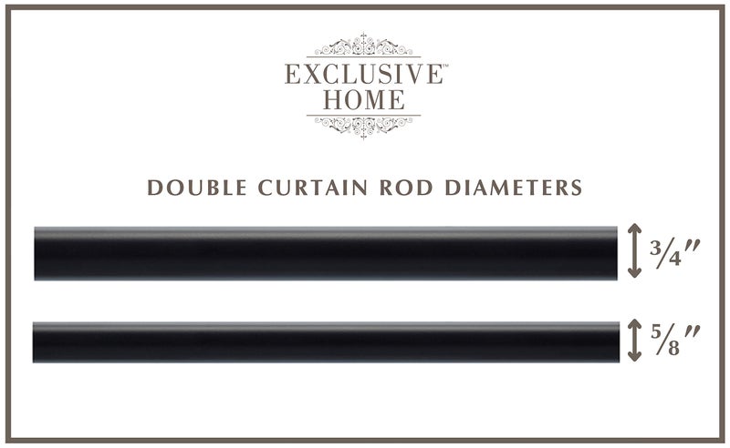 EXCLUSIVE HOME Fetter Wrap Around Double Curtain Rod, Matte Black, 52"-72" - Image 3