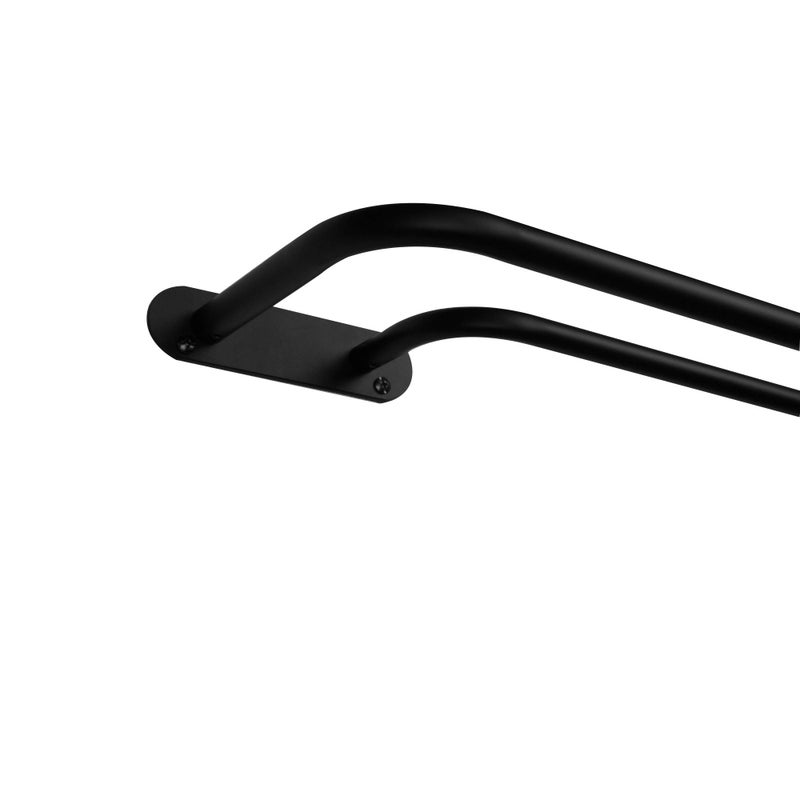 EXCLUSIVE HOME Fetter Wrap Around Double Curtain Rod, Matte Black, 52"-72" - Image 1