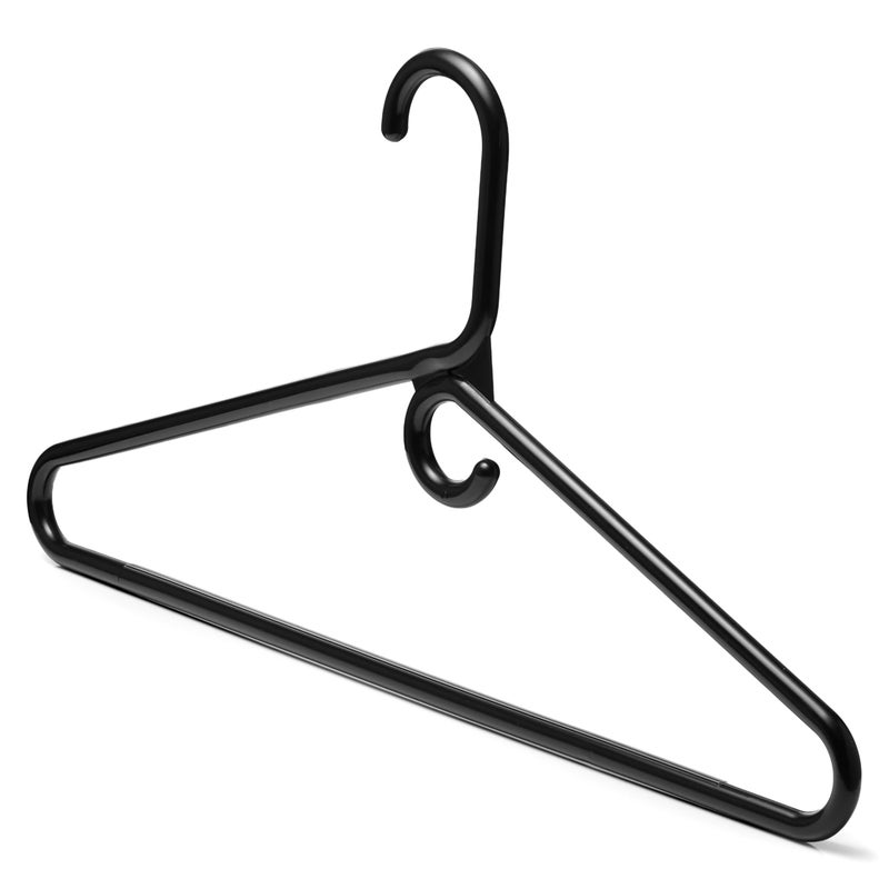 DEILSYâ„¢ Black Heavy Duty Hangers with Hooks for Scarves & Belts â€“ Thick and Strong Clothes Hangers for Shirts, Jackets, Pants, and Dresses â€“ Space-Saving Plastic Hangers â€“ Pack of 10 - Image 3