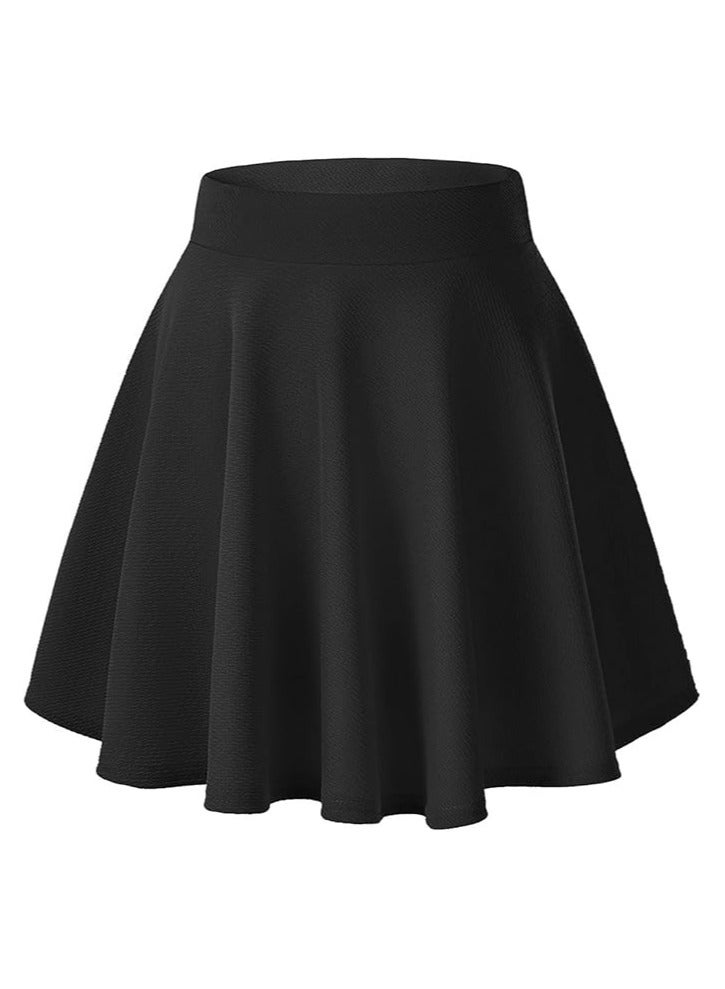 general 4 Pieces Women Basic Versatile Stretchy Flared Casual Mini Skater Skirt - Image 1