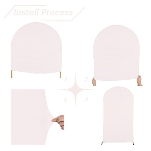 bricia Wedding Arch Backdrop Stand Cover, 6.6FT Double Sided Stretchy Arch Cover Fitted Wedding Birthday Party Banquet Decoration (Blush Pink 79.2''Lx39.6''W) - Image 3