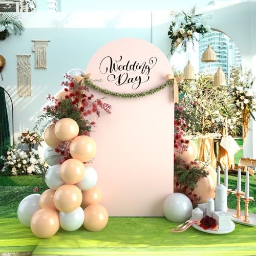bricia Wedding Arch Backdrop Stand Cover, 6.6FT Double Sided Stretchy Arch Cover Fitted Wedding Birthday Party Banquet Decoration (Blush Pink 79.2''Lx39.6''W) - Image 5