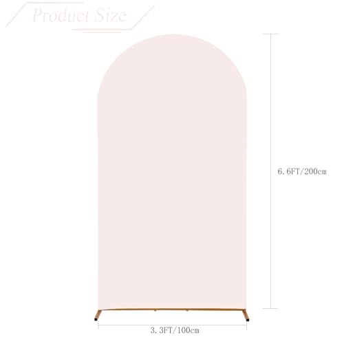 bricia Wedding Arch Backdrop Stand Cover, 6.6FT Double Sided Stretchy Arch Cover Fitted Wedding Birthday Party Banquet Decoration (Blush Pink 79.2''Lx39.6''W) - Image 2