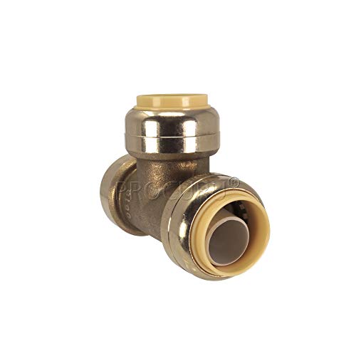 PROCURU [10-Pack] PROCURU 1/2-Inch PushFit Tee, Push-to-Connect Brass Plumbing Fitting for Copper, PEX, CPVC, PE-RT Pipe (8X7012-10P) - Image 2