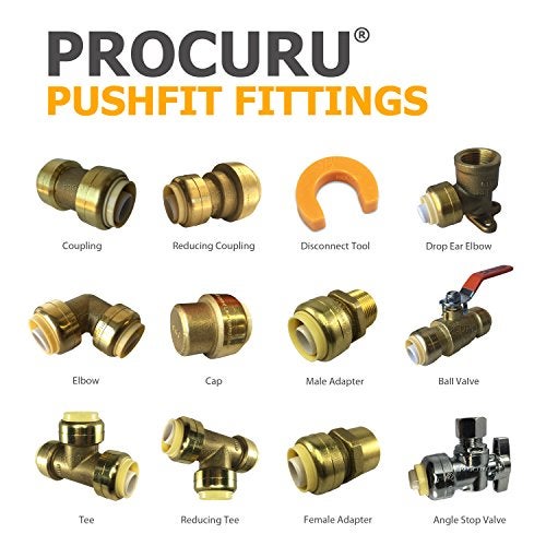 PROCURU [10-Pack] PROCURU 1/2-Inch PushFit Tee, Push-to-Connect Brass Plumbing Fitting for Copper, PEX, CPVC, PE-RT Pipe (8X7012-10P) - Image 5