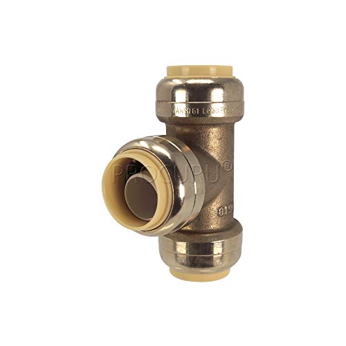 PROCURU [10-Pack] PROCURU 1/2-Inch PushFit Tee, Push-to-Connect Brass Plumbing Fitting for Copper, PEX, CPVC, PE-RT Pipe (8X7012-10P) - Image 3