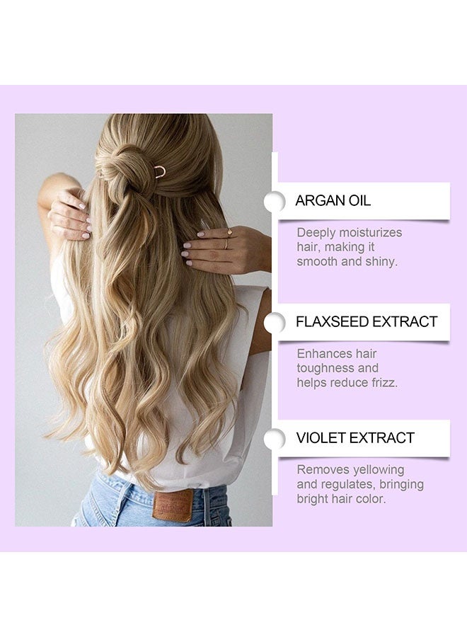 EELHOE Purple Color Hair Mask ,with Keratin, Deep Conditioner and Toner for Blonde, Brassy Hair, Remove Yellow Tones & Condition Dry, Damaged Hair, Repair & Nourishment Treatment For Bleached Treatment, 100g - Image 2