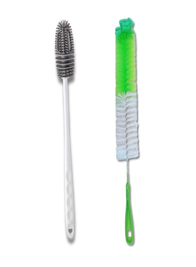 KYKOH Combo Pack of Bottle Brushes, Bottle Cleaning Brush, Cleaner for Hydro Flask, Glassware, Vacuum Sports Bottle Vases, Water Bottle Cleaner Brushes (Combo Pack of 2) (Color May Vary) - Image 1