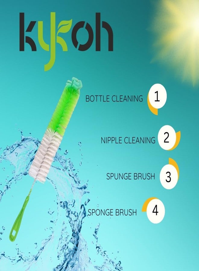 KYKOH Combo Pack of Bottle Brushes, Bottle Cleaning Brush, Cleaner for Hydro Flask, Glassware, Vacuum Sports Bottle Vases, Water Bottle Cleaner Brushes (Combo Pack of 2) (Color May Vary) - Image 5