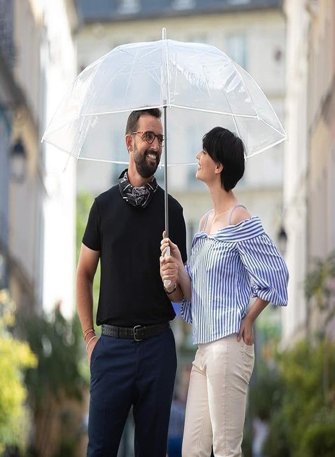 Akshify White Transparent Umbrella - Durable Windproof Clear Umbrella for Rain, Wedding Decoration & Outdoor Use | Dome-Shaped, Stylish & Lightweight Rain Protection - Image 2