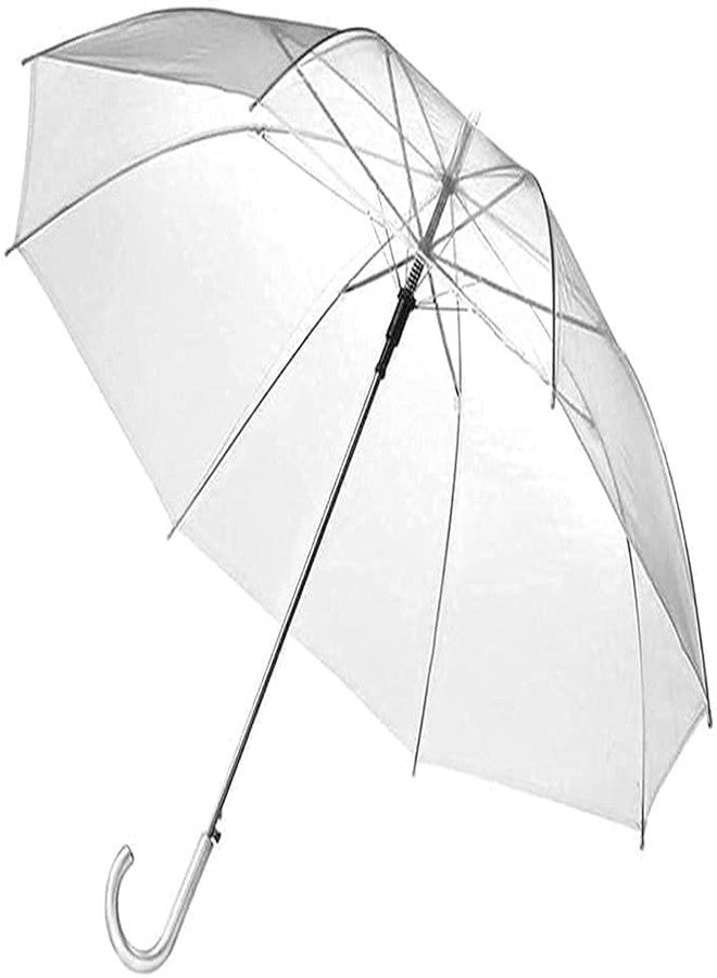 Akshify White Transparent Umbrella - Durable Windproof Clear Umbrella for Rain, Wedding Decoration & Outdoor Use | Dome-Shaped, Stylish & Lightweight Rain Protection - Image 1