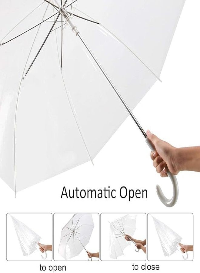 Akshify White Transparent Umbrella - Durable Windproof Clear Umbrella for Rain, Wedding Decoration & Outdoor Use | Dome-Shaped, Stylish & Lightweight Rain Protection - Image 3