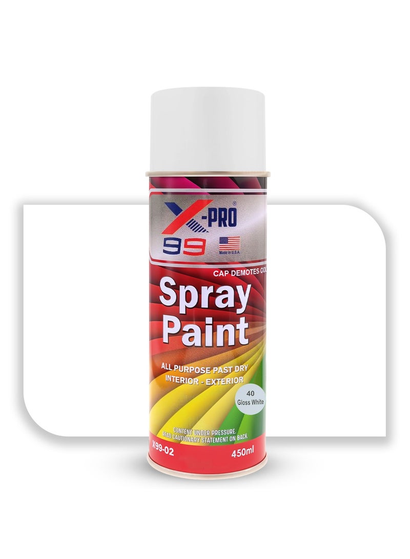 Xpro X-PRO combo - Buy 2pc X-PRO 99 Gloss White Spray Paint 450ml All-Purpose Fast Drying for Interior & Exterior Use Automotive Touch-Up Home Decor Industrial Use, X99-02 - Image 4