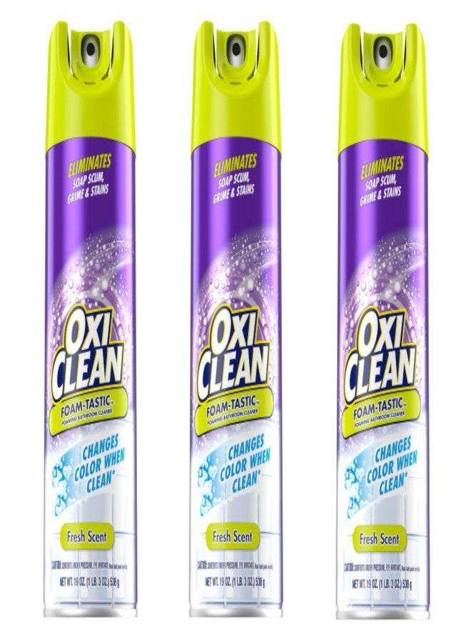 Oxiclean Kaboom 57037-35270 19 Oz Foam-Tastic Bathroom Cleaner With Oxi Clean (3 Pack) - Image 1