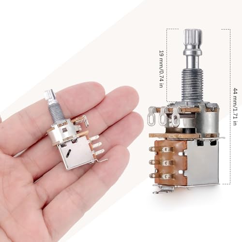 JIUWU A500k Push Pull Potentionmeter Volume Tone Switch Pots Shaft 18 mm for Guitar Bass Accessories Pack of 3 - Image 3