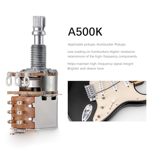JIUWU A500k Push Pull Potentionmeter Volume Tone Switch Pots Shaft 18 mm for Guitar Bass Accessories Pack of 3 - Image 5