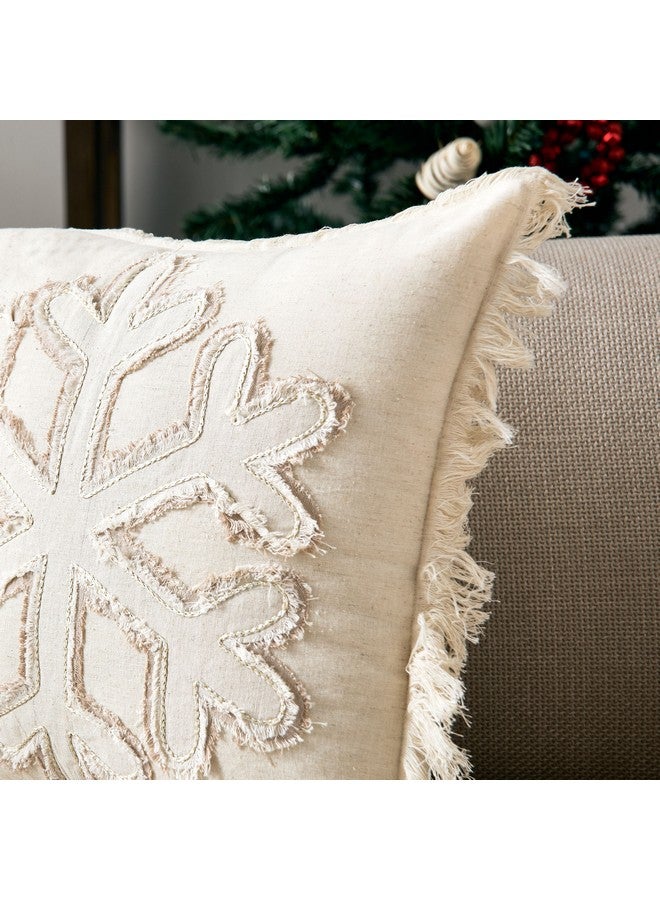 Home Box Nat Snowflake Patch Filled Cushion 45 x 45 cm - Image 2