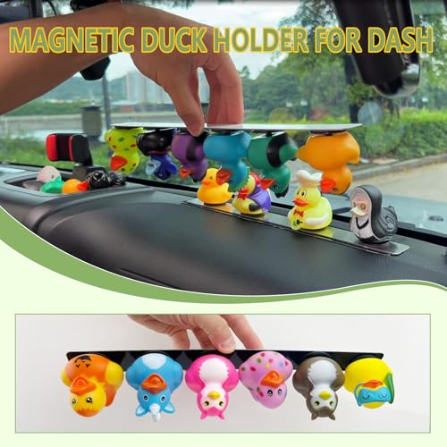 ROMASO Duck Holders,Magnetic Duck Plugs for Jeep Dashboard,Holds up to 12 Ducks Display,Adjustable Mount,Black (Does Not Include Rubber Ducks) - Image 3