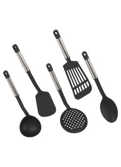 DELCASA 5PCS Nylon Tools Set slotted spatula, solid spoon, pasta spoon,Ladle  - Image 1
