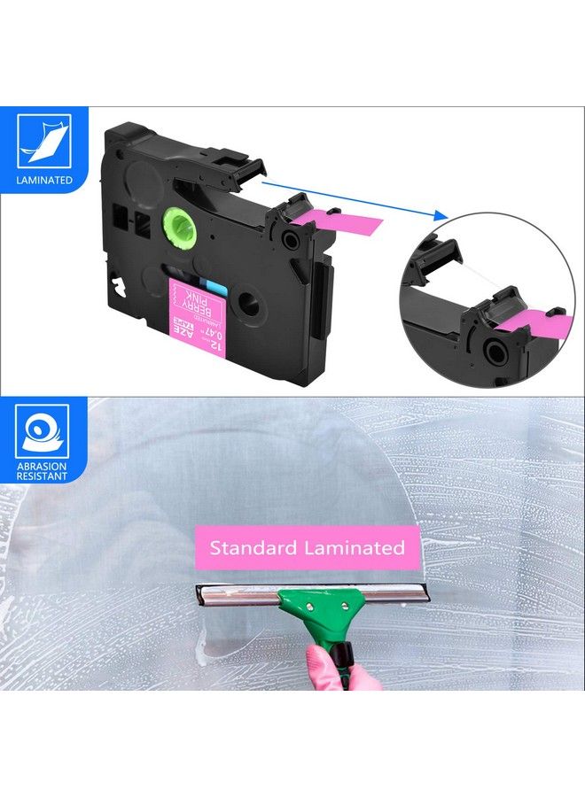 Greencycle Compatible 12Mm 0.47" Tz Tze Aze Label Tape For Brother Ptd210 Pth100 Pth110 Ptd400Ad Ptd600 Pt12902 Pack (White On Berry Pink) - Image 5