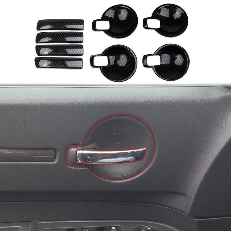 Carbon Fiber Inner Door Handle Bowl Cover Trim Accessories for 20052008 Magnum for 20062010 Dodge Charger