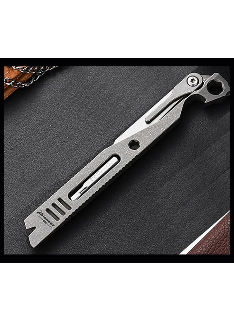 SYOSI - EDC Pry Bar Multitool, Titanium Edc Prybar Tool, Pocket Pry Bar Keychain, Multitool Bottle Opener, Box Cutter Screwdriver Outdoor Camping Utility Knife Emergency Tool - Image 1