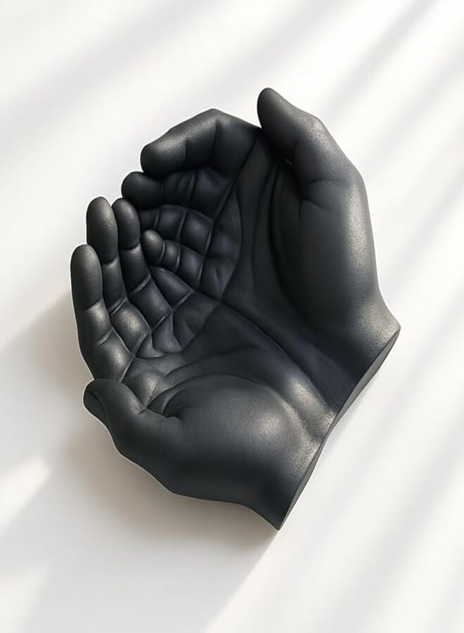 Hand Shaped Decor – Jewelry Holder, Crystal Display, Giving Hands Sculpture – Ring Dish, Candy Dish, Candle Holder, Key Bowl – Modern Artistic Home Office Decor 
