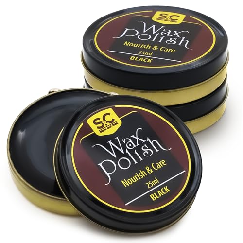 Stone and Clark Premium Black Shoe Polish Kit - Shine and Protect Leather Shoes and Boots - Leather Wax Boot Polish for Brilliant Gloss - 16 Grams (Pack - 3) - Image 1