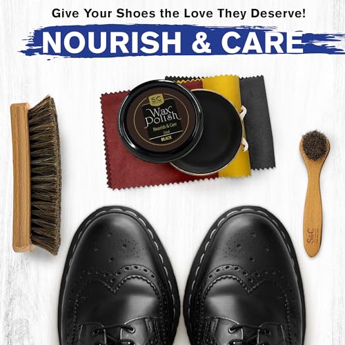 Stone and Clark Premium Black Shoe Polish Kit - Shine and Protect Leather Shoes and Boots - Leather Wax Boot Polish for Brilliant Gloss - 16 Grams (Pack - 3) - Image 3