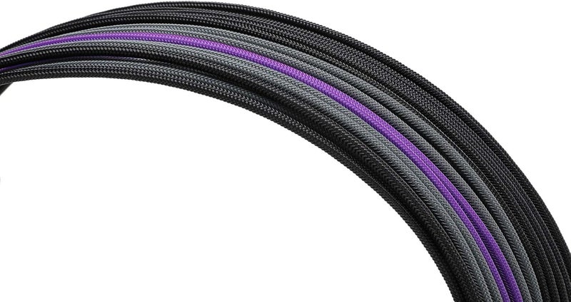 Formulamod Sleeve Extension Power Supply Cable Kit 18AWG ATX 24P+ EPS 8-P+PCI-E8-P with Combs for PSU to Motherboard/GPU Fm-NCK3 (Black Grey Purple) - Image 5
