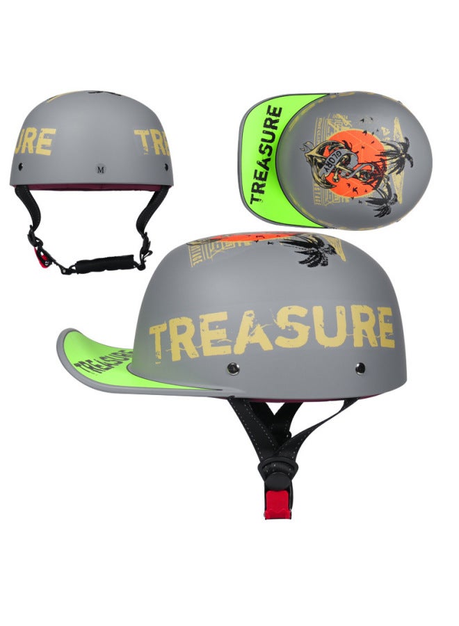 Sunset 3c Retro Personalized Baseball Cap For Men And Women Painted Helmet Scoop Helmet Peaked Cap Helmet Electric Vehicle Half Helmet Cycling