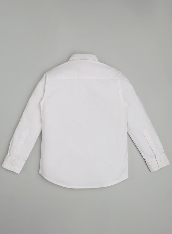 Infinity Kids White Regular Fit Shirt with Navy Tie - Image 5
