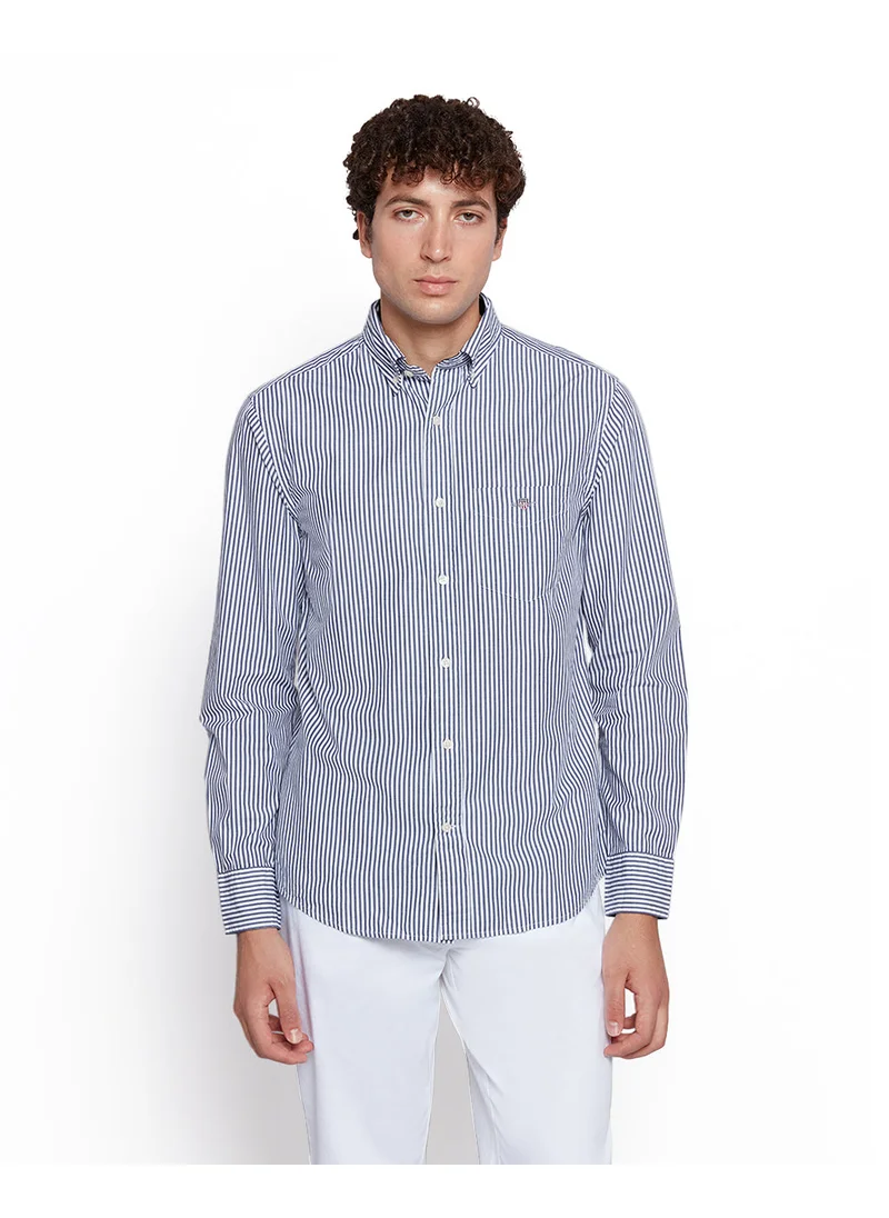 GANT Gant Men’S Regular Fit Poplin Banker Stripe Shirt